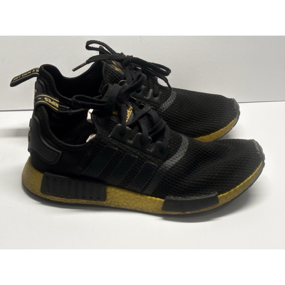 Adidas NMD R1 Black Gold Metallic Sneakers‎ Men's Size 10 Boost